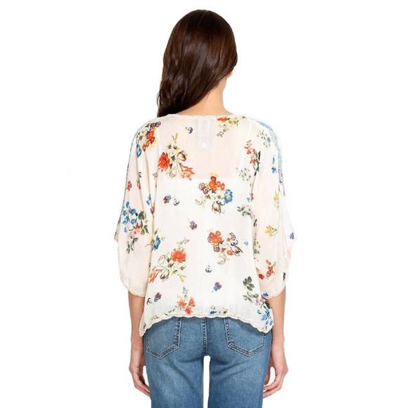 NEW JOHNNY WAS klarah print blouse in white multi - Picture 2 of 2